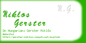 miklos gerster business card